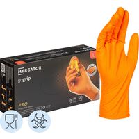 Перчатки одноразовые GOGRIP ORANGE нитриловые неопудренные  особопрочные  оранжевые (размер L, 50 штук/25 пар в упаковке)