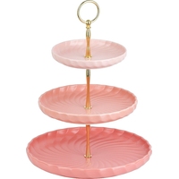 Фруктовница трехъярусная Nouvelle Home Fresh Taste Pink фарфор (1730291)
