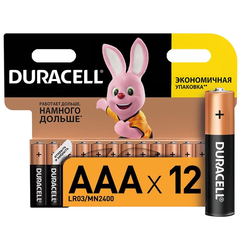 Батарейка ААА мизинчиковая Duracell (12 штук в упаковке) – выгодная цена – купить товар Батарейка ААА мизинчиковая Duracell (12 штук в упаковке) в интернет-магазине Комус