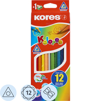 Карандаши цветные Kores Kolores 12 карандашей 12 цветов трёхгранные  (93312.01)