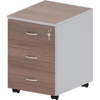Тумба подкатная Easy Standard с замком (темный дуб/серый, 404x454x573 мм, 3 ящика)