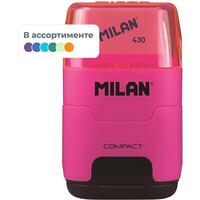 Ластик-точилка Milan Compact Fluo из натурального каучука в ассортименте