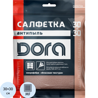 Салфетка хозяйственная Dora микрофибра 30х30 см 180 г/кв.м коричневая