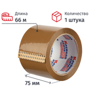 Клейкая лента упаковочная 75 мм x 66 м 47 мкм коричневая