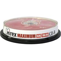 Диск CD-R Mirex 700 МБ 52x cake box UL120052A8L (10 штук в упаковке)