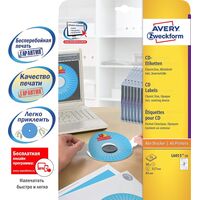 Этикетки для дисков Avery Zweckform L6015-25 белые матовые (внутренний   диаметр 41 мм, 50 штук в упаковке)