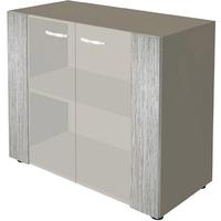 Шкаф для документов New.Tone Nt-41 со стеклом (дуб серебристый,  880х460х845 мм)