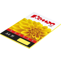 Бумага цветная для печати Комус Color желтая пастель (А4, 80 г/кв.м, 50 листов)