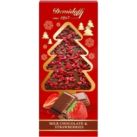 Шоколад Демидов Елочка молочный с кусочками сушеной клубники 80 г