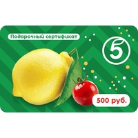 Карта подарочная Пятерочка номиналом 500 рублей