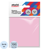 Стикеры Attache Economy 76x76 мм пастельный розовый (1 блок на 100  листов)