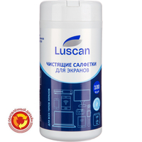Салфетки влажные для экранов LUSCAN (Attache Selection)  с  антистатическим эффектом 11.2x17 см (100  штук в тубе)