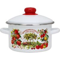 Кастрюля Эмаль Organic 4 л эмалированная сталь с крышкой