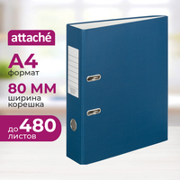 Папка-регистратор Attache Элементари Экономи 80 мм синяя бумвинил/бумага