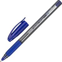 Ручка шариковая неавтоматическая Attache Glide Trio Grip синяя (толщина  линии 0.5 мм, корпус прозрачный)