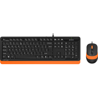 Набор клавиатура+мышь A4Tech Fstyler F1010 кл:черн/оранж м:черн/оранж  USB