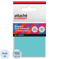 Стикеры Attache Economy 51x51 мм неоновый синий (1 блок на 100 листов)