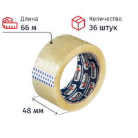 Клейкая лента упаковочная Unibob 700 48 мм x 66 м 47 мкм прозрачная (36 штук в упаковке)