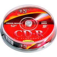 Диск CD-R VS 700 МБ 52x cake box VSCDRIPCB1001 (10 штук в упаковке)