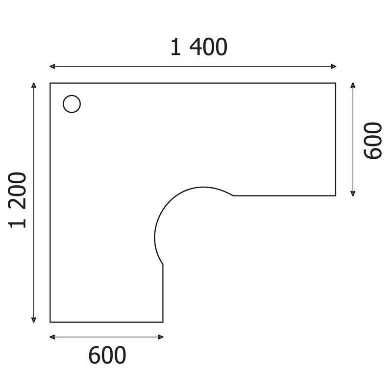 Стол эргономичный easy standard правый светлый дуб серый 1400x900x740 мм