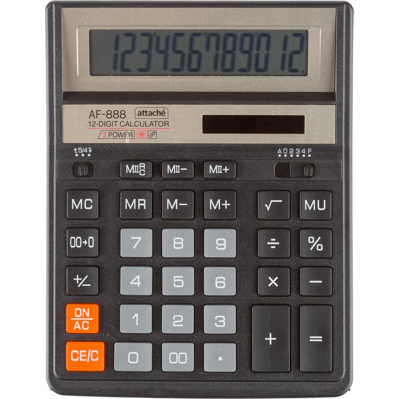 Калькулятор настольный Attache ASF-888 12-разрядный черный 204x158x40 мм – выгодная цена – купить товар Калькулятор настольный Attache ASF-888 12-разрядный черный 204x158x40 мм в интернет-магазине Комус
