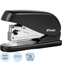 Степлер Комус Light-Force half strip до 25 листов черный  (скобы № 24/6,   26/6, энергосберегающий)