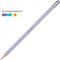 Карандаш чернографитный деревянный HB с ластиком Attache Selection  Borealis заточенный круглый