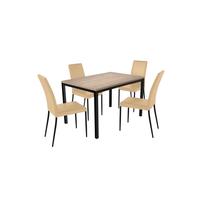 Комплект обеденной мебели Итан К-031 дуб мадуро/черный (стол, 4 стула)