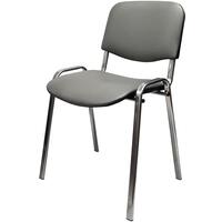 Стул офисный Easy Chair Изо PC 10 серый искусственная кожа металл с  имитацией под хром (1905634)