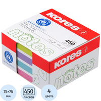 Стикеры Kores Cubo 75х75 мм пастельные 4 цвета (1 блок на 450 листов)