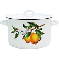 Кастрюля Эмаль Лимоны 3 л эмалированная сталь с крышкой