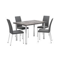 Комплект обеденной мебели Статус Гранд K-28 солино/хром (стол, 4 стула)
