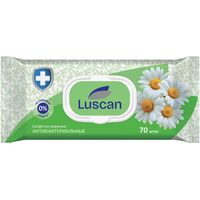 Салфетки влажные Luscan антибактериальные флоупак с жёстким клапаном (70  листов в пачке)