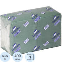 Салфетки бумажные Luscan Profi Pack 1-слойные 24х24 зелёные (400 листов  в пачке)