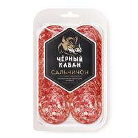 Колбаса Черный Кабан Клинский Сальчичон сырокопченая нарезка 95 г