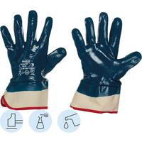 Перчатки рабочие защитные Manipula Specialist Техник TN-01/MG-224  хлопковые с нитрильным покрытием синие (размер 9 (L))