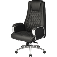 Кресло для руководителя Easy Chair EChair-518 ML чёрное (натуральная  кожа с компаньоном, металл)