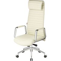 Кресло для руководителя Easy Chair EChair-528 ML белое (натуральная кожа  с компаньоном, алюминий)