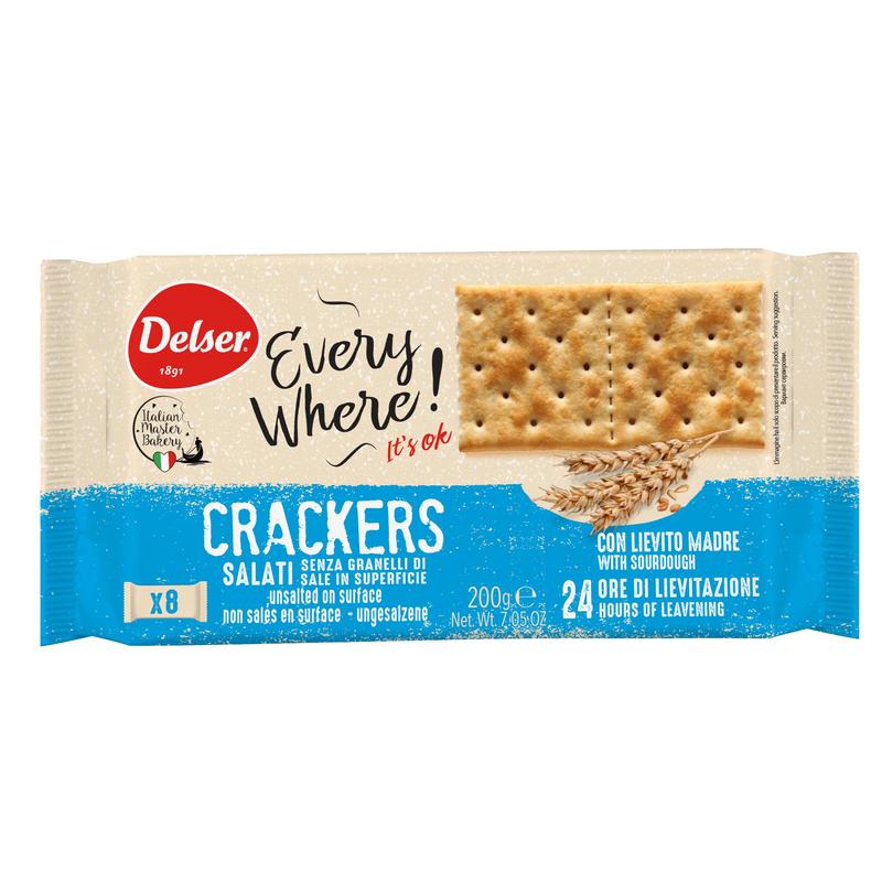 Крекеры Delser Crackers integrali из непросеянной муки, 200 г