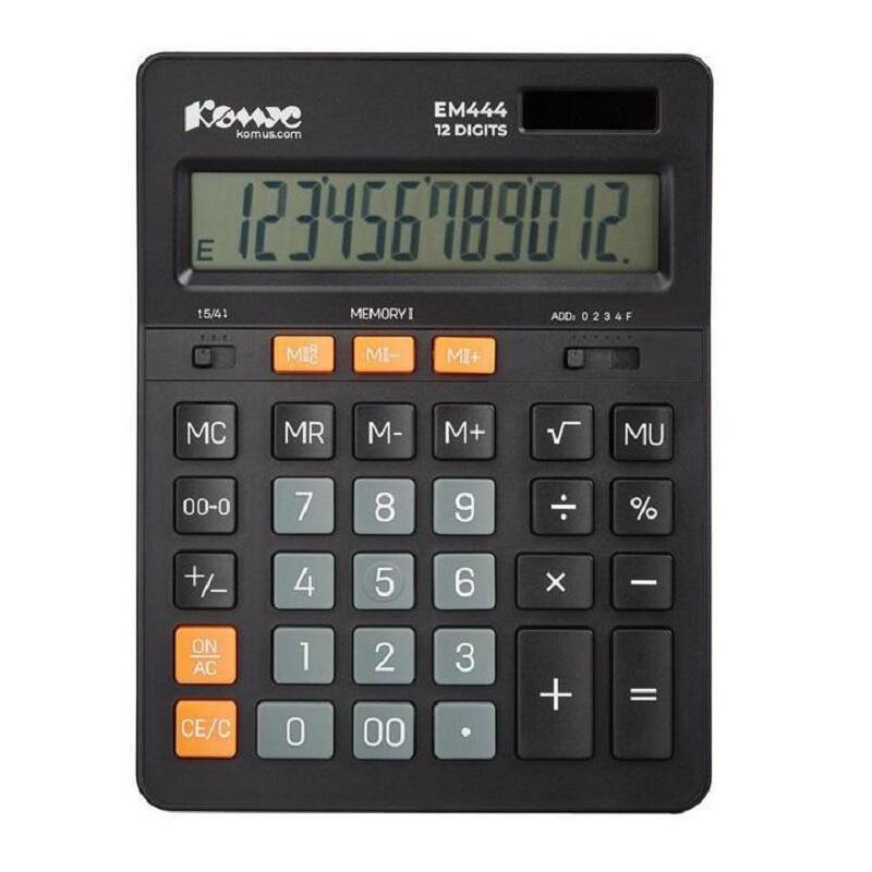 Калькулятор настольный Комус EM444 12-разрядный черный 204x155x35 мм – выгодная цена – купить товар Калькулятор настольный Комус EM444 12-разрядный черный 204x155x35 мм в интернет-магазине Комус