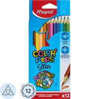 Карандаши цветные Maped Color'Peps Star 12 карандашей 12 цветов  трёхгранные (183212)