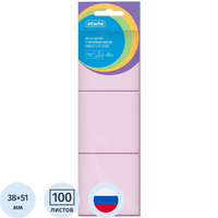 Стикеры Attache Bright colours 38х51 мм пастельные розовые (3 блока по  100 листов)