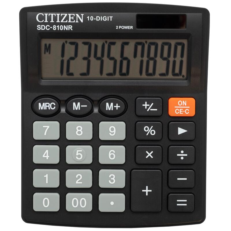 Калькулятор настольный Citizen SDC-810NR 10-разрядный черный 124x102x25 мм – купить по выгодной цене в интернет-магазине | 218876