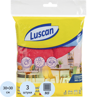 Салфетки хозяйственные Luscan микрофибра 30х30 см 300 г/кв.м (3 штуки в   упаковке)