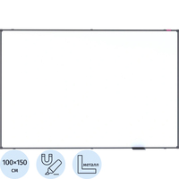 Доска магнитно-маркерная Attache BlackFrame 100x150 см односекционная с  лаковым покрытием (полочка для маркеров)