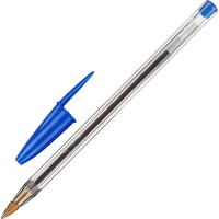 Ручка шариковая неавтоматическая Bic Cristal синяя (толщина линии 0.32   мм, корпус прозрачный)