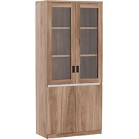 Шкаф для документов Кабинет Liverpool со стеклом (бренди, 900х450х2210)