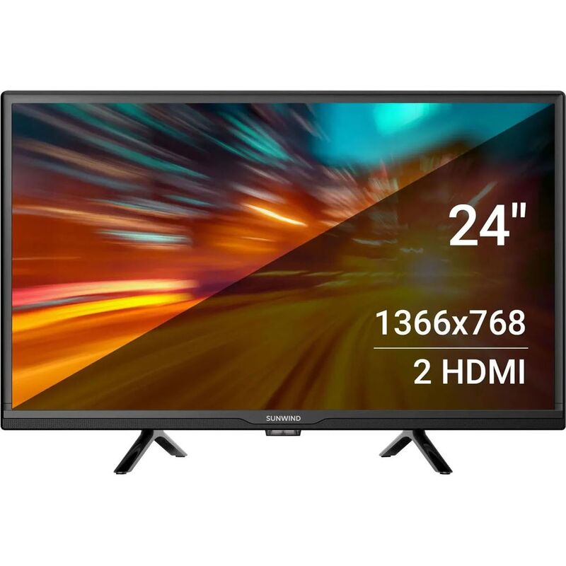 Телевизор 24" SunWind SUN-LED24XB203 черный – выгодная цена – купить товар Телевизор 24" SunWind SUN-LED24XB203 черный в интернет-магазине Комус