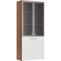 Шкаф для документов Zion ZIO28550313 со стеклом (орех, 920х420х2080 мм)