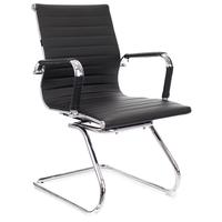 Конференц-кресло Everprof Leo CF черное (экокожа, металл серебро)